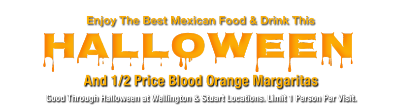 image showcasing Halloween special half price blood orange margaritas